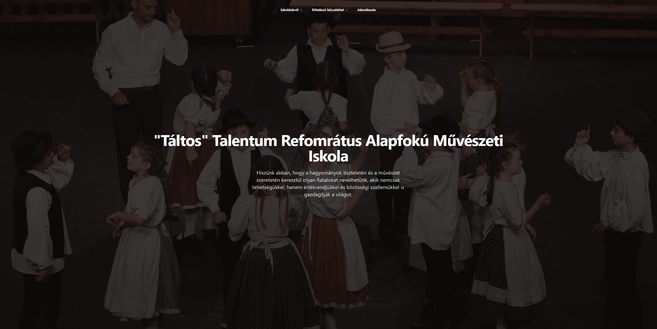 Művészeti iskola weboldal bélyegkép